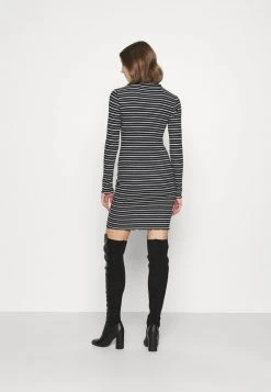 Top 10 🎁 Even&Odd Damen Rushed Edges Mini High Neck Long Sleeves Dress - Etuikleid - Black/ White 🔔 -SchuheKonig Geschaft e35b0cd91fe44a6f812e9727d6988182