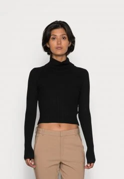 Bestpreis 😀 Even&Odd Damen CROPPED TURTLE NECK 2 PACK - Strickpullover - Black/mottled Dark Brown ✨