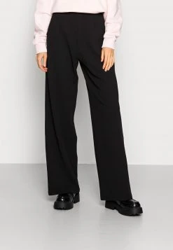 Bester Verkauf 💯 Even&Odd Damen Basic Wide Leg Trousers - Stoffhose - Black ✨