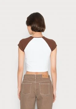 Bestpreis 🌟 Even&Odd T-Shirt Basic - White Brown | Damen 🛒 -SchuheKonig Geschaft ecc718e44c83494daa2dea5bcd6c6a76