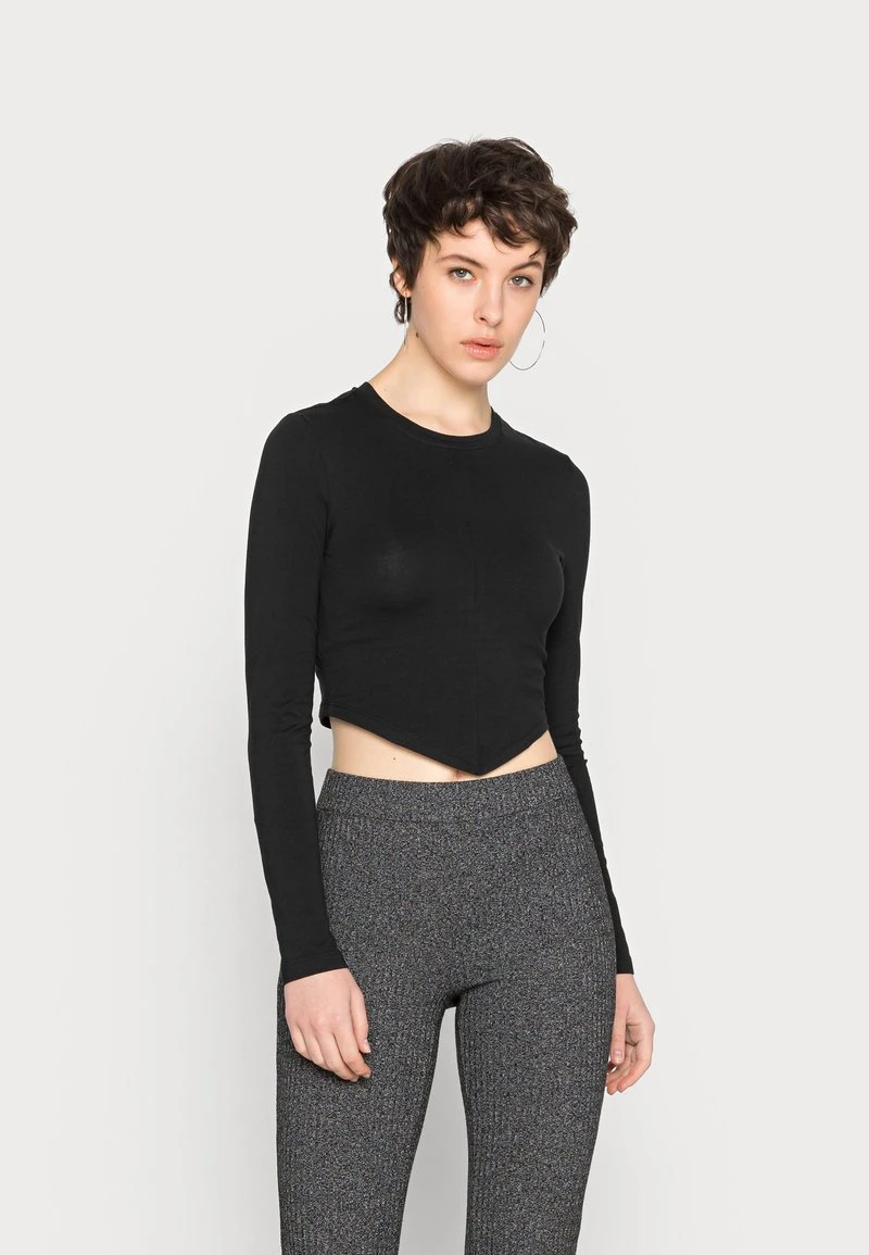 Besorgen 😉 Even&Odd Damen CROPPED LONG SLEEVE WITH POINTY HEM - Langarmshirt - Black 😍 3 Besorgen 😉 Even&Odd Damen CROPPED LONG SLEEVE WITH POINTY HEM - Langarmshirt - Black 😍