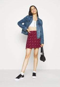 Bestes Angebot 👏 Even&Odd Damen A-Linien-Rock - Black/bordeaux 🤩