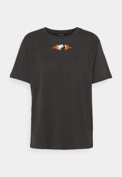 Budget 👍 Even&Odd Damen CLARE YIN YANG FLAMES SMALL PRINT TEE / 801 - ANTHRACITE - T-Shirt Print - Anthracite ⌛ -SchuheKonig Geschaft f88deb009b5244658ce31f30178cf2ab