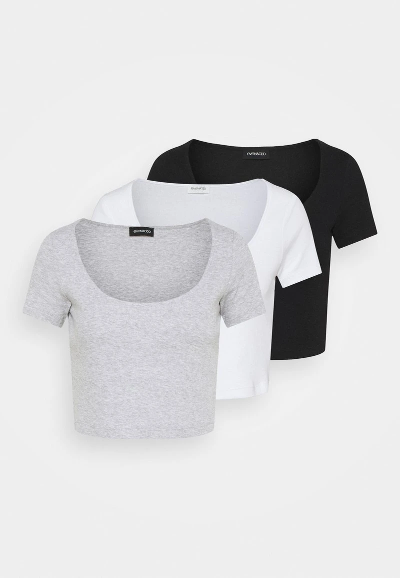 Rabatt ✨ Even&Odd Damen 3 PACK - T-Shirt Print - Black/white/mottled Light Grey ⭐ 10 Rabatt ✨ Even&Odd Damen 3 PACK - T-Shirt Print - Black/white/mottled Light Grey ⭐ – Bild 8
